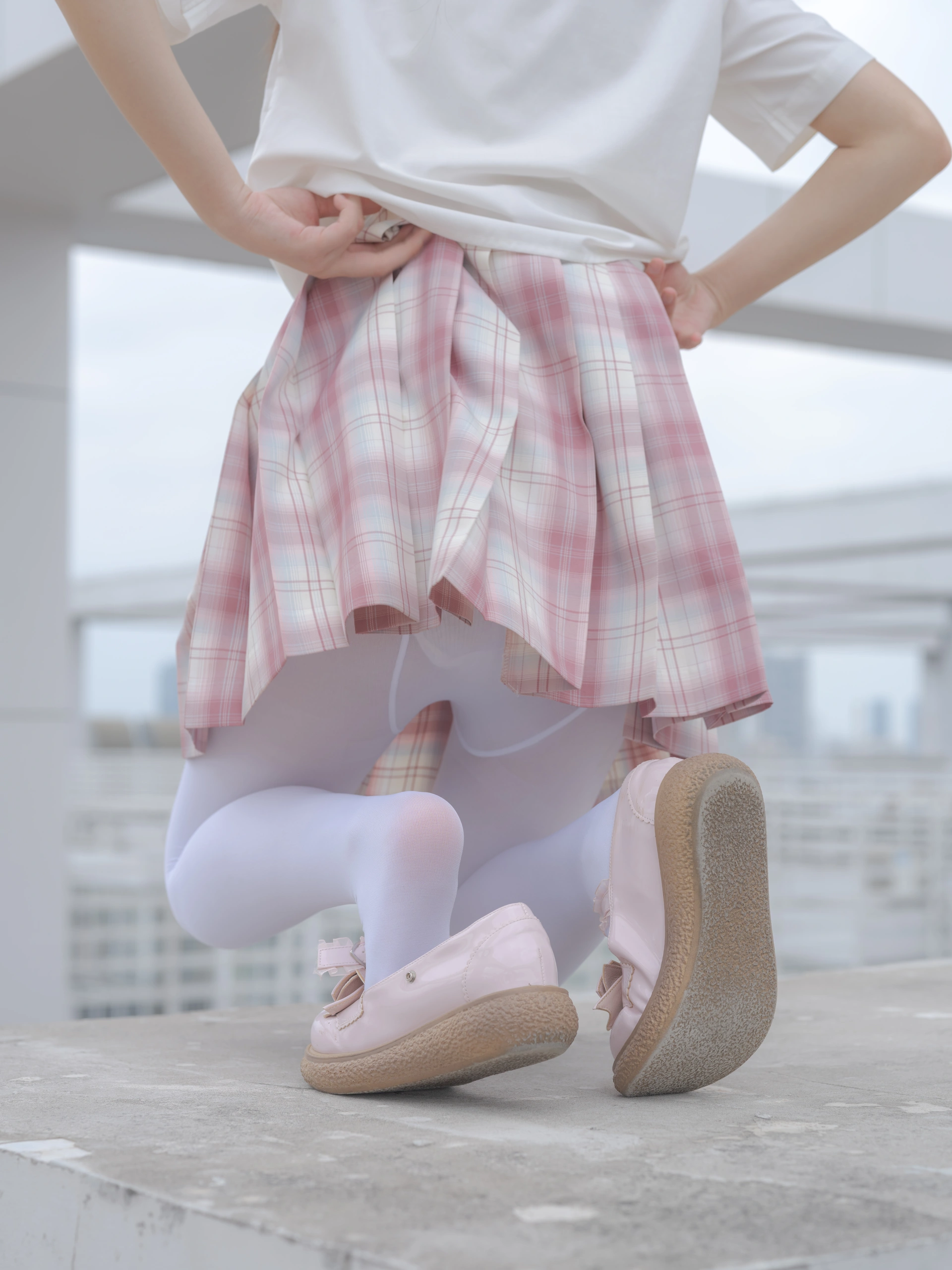 森萝财团写真 – 小圆 试拍 JKJK格子裙插图4